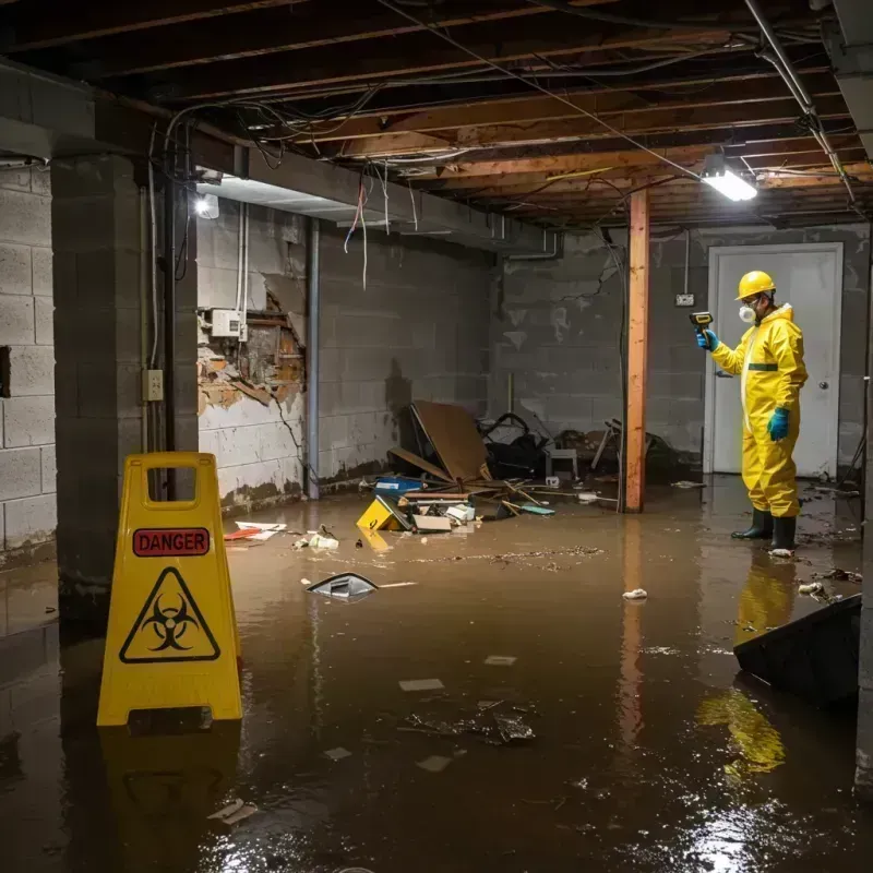 Flooded Basement Electrical Hazard in Pecatonica, IL Property